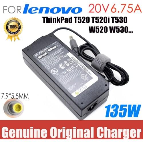 Original 20V 6.75A 135W Laptop AC Adapter Charger FOR Lenovo ThinkPad T520 T520i T530 W520 W530 45N0058 45N0055 45N0059