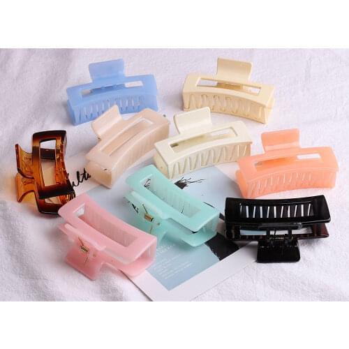 Woman Candy Color Hair Claws Headdress Female Acrylic Geometric Large Hairpin Shark Clip Girls Ornaments Hair Accessories New