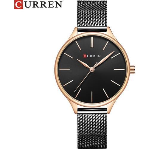 2018 Casual Women Fashion Dress Quartz Watch Curren Brand Luxury Gold Mesh Strap Bracelet Ladies Watches Gifts relogio feminin