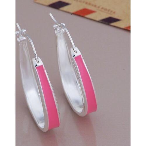 ES-AE642 Popular Silver Color Earrings For Women Jewelry Christmas Gift Amazing Pink /bhyajzfa Azfajqma