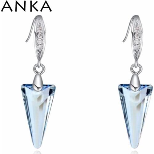 ANKA brand top quality austrian crystal triangle ear spike piercing earrings for women Crystals from Austria #124786