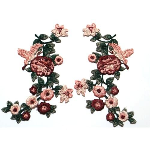 2pc/set embroidery patches for clothing DIY flower embroidered parches appliques for wedding dresses decoration parch ropa