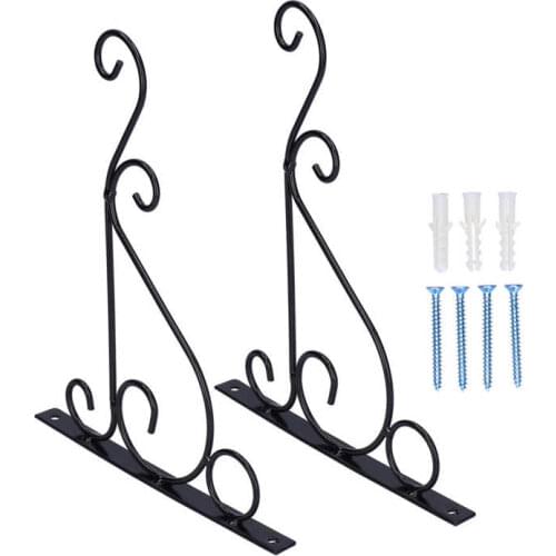 2Pcs 20 x 25cm Hanging Bracket Durable Steel Wall Hook For Bird Feeder Lanterns With Screws