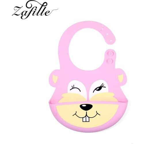 ZAFILLE 2020 Baby Bibs Adjustable Waterproof Silicone Animal Baby Feeding Cloth Newborn Aprons Baby Accessories Bandana Bibs