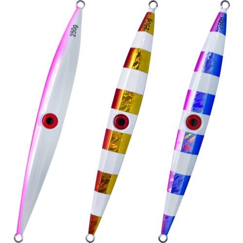 250g 300g Metal Fishing Casting Jigging Lure Glow Slow Pitch Jigging Jigs Luminous Metal Artificial Fishing Jig baits