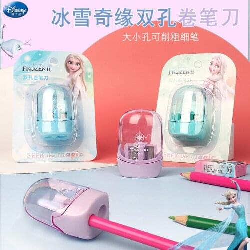3pcs Disney Double Hole Pencil Sharpener Cartoon Pencil Sharpener Cute Ice and Snow Pencil Sharpener School Supplies Gift