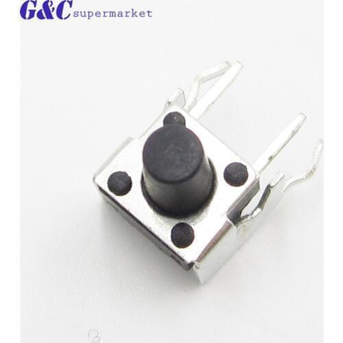 50PCS Middle 2 pins 6X6x6mm 2PIN dip TACT push button switch Micro key power tactile switches 6x6x6 6*6*6MM Light touch