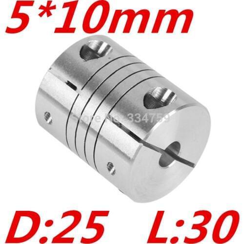 5x10mm Linear Shaft coupling Stepper Motor Shaft Coupler Flexible Coupling OD 25x30mm 5*10mm 5mm to 10mm