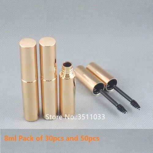 8ML Gold High Quality Mascara Bottle Tube DIY Elegant Empty Plastic Cosmetic Eyelashes Cream Storage Container Eyelashes Growth