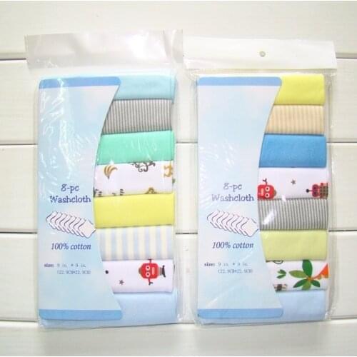 8pcs/pack Baby Handkerchief Nursing Towel Baby Washcloth Cotton Saliva Towel Feeding Wipes Cloth Baby Wash Cloth