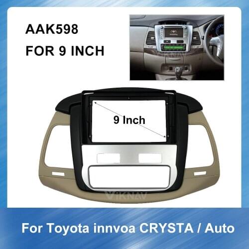 9 Inch FOR Toyota innvoa CRYSTA-auto 2014 2 DIN Car Stereo DVD Radio Fascia for Audio Player Panel Adapter Frame Dash Mount