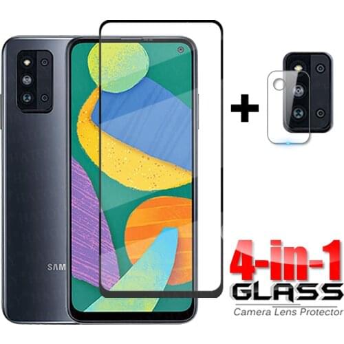 4-in-1 For Glass Samsung Galaxy F52 5G Full Cover Tempered Glass For Samsung F52 5G Screen Protector A52 A72 A51 Camera Glass
