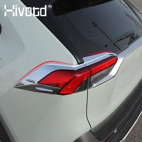 For Toyota Rav4 2019-2021 Accessories Car Taillight Lamp Decoration Frame Cover ABS Chrome Rear Light Trim Exterior Modification