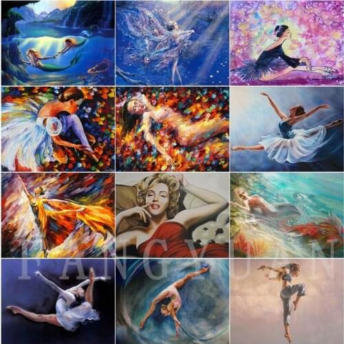 Diamond Painting Ballet Girl Full Square/round Drill Rhinestone Cross Stitch Kit Diamond Embroidery Portrait Wall Pictures