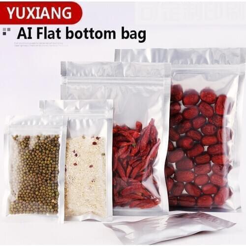 Aluminum Foil Half-Transparent Flat Packaging Bag Self-Sealing With Zip Lock Yin Yang Customization Printing Storage Food