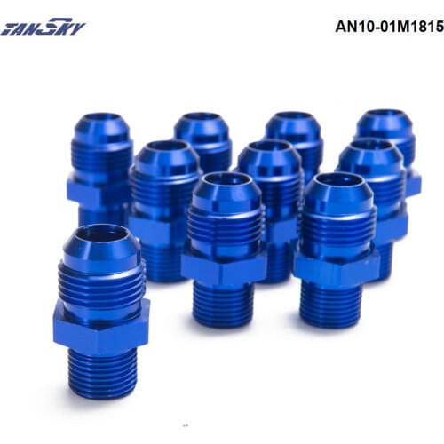 Aluminum Straight Male Hose End Connector Fitting Adapter For Oil Cooler/ Fuel Tank/Fuel Pump AN10-01M1815