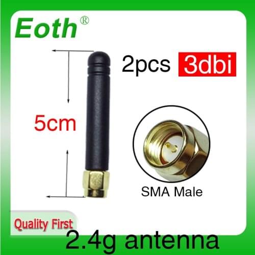 2pcs 2.4GHz Antenna WIFI SMA Male connector 3dbi Aerial 2.4G antena wi fi antenne White fo Wireless wi-fi Router antenas 2.4 ghz