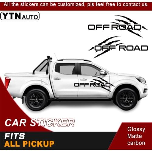 Car Decals For Toyota Hilux Tundra Ranger Navara Dmax Amarok Pickup Mudslinger Side Door Tail Door 4x4 Off Road Car Stickers