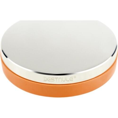 BESTNULE Professional Steel Bench Block, Covered with TPR Soft Plastic at the Bottom (Dia: 3”, H: 3/4”)