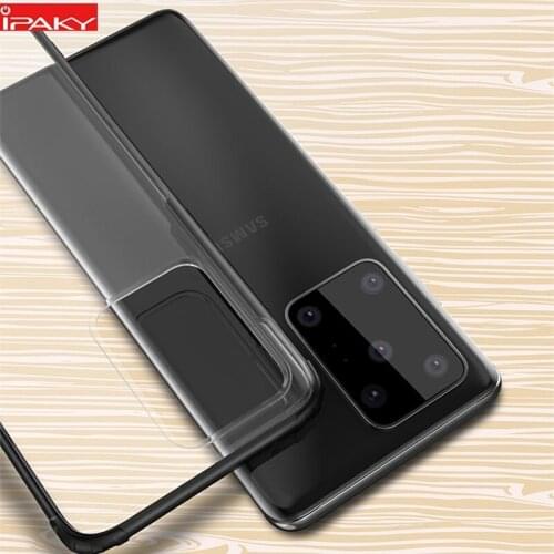 For Samsung S20 Case IPAKY Silicone PC Hybrid Matte Transparent Case S20 Ultra Shockproof Armor Cover for Samsung S20 Plus Case