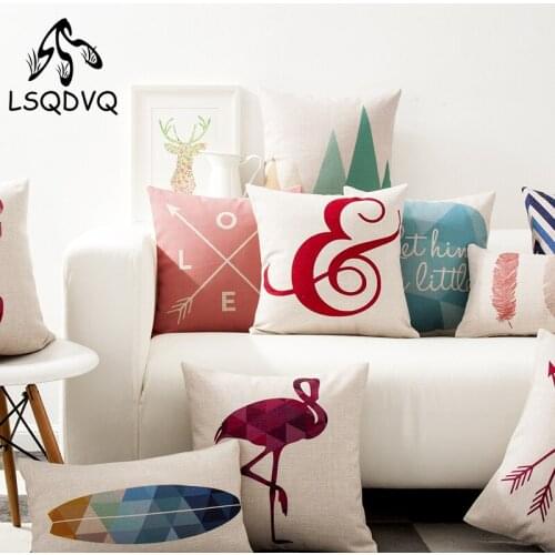 Decorative Throw Pillow Case Square Geometric Geometry Letter Wave Stripe Cushion Cover Lumbar Pillow Cover For Sofa Car