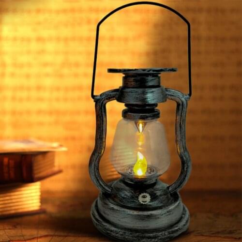 Garden Hanging Lantern Decoration Garden LED Electronic Candle Light Vintage Wind Lamp Candle Lantern Cafe Bar Home Decor