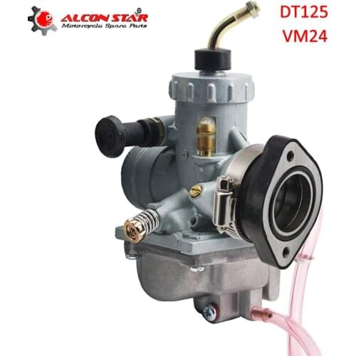 Alconstar- Mikuni VM24 DT125 Carburetor with Intake Adapter For Yamaha DT100 DT125 DT175 MX175 RT100 Enduro Big Wheel 200 Carb