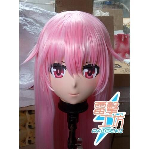 KM9192) Handmade Female Sweet Girl Resin Crossdress Outfit Cosplay Japanese Animegao Role Play Kigurumi Mask