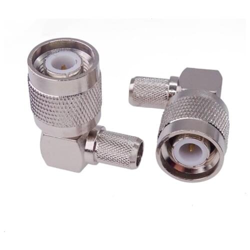 TNC Male Plug Right Angle Crimp for RG58 RG142 /RG6 LMR300 5D-FB/RG8 RG213 LMR400 Cable RF Coaxial Adapter Connectors