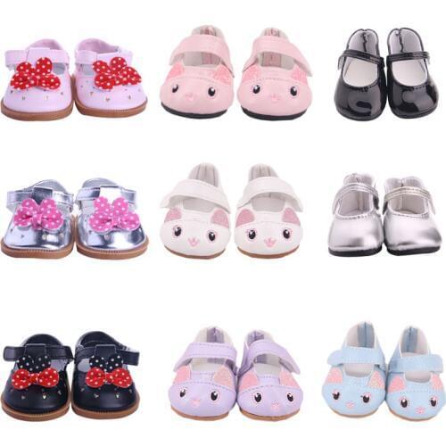 Doll 15 Styles Bow Leather Cat Ears Shoes For 18 Inch American&43 Cm Born Baby Generation Russia DIY Toy Girls Gift