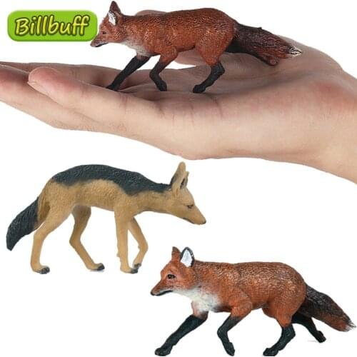 Mini Simulation Solid Wild Animal Figures Lifelike PVC Wolf Action Model Collection Deco Doll Educational toys for children Gift
