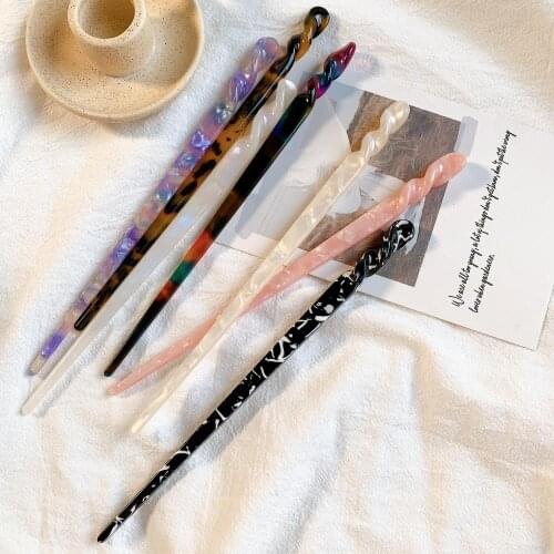 Fashion Chinese Style Hair Sticks Vintage Acetate Chopstick Headwear Women Hairpins Hair Clips Pins Wedding Hair Accessories