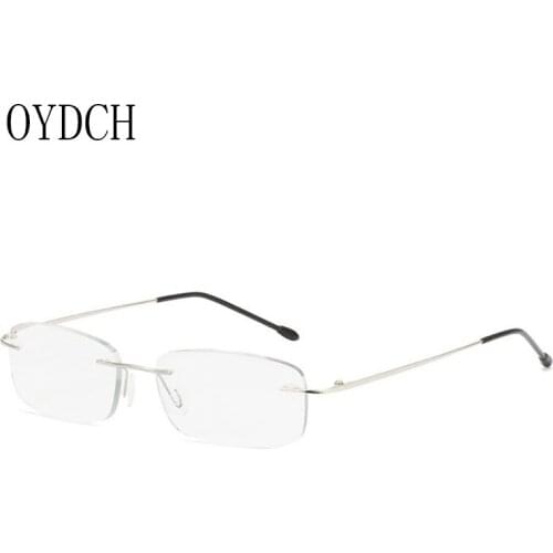 New high-end mens frameless reading glasses super light alloy stainless steel reading glasses for the elderly