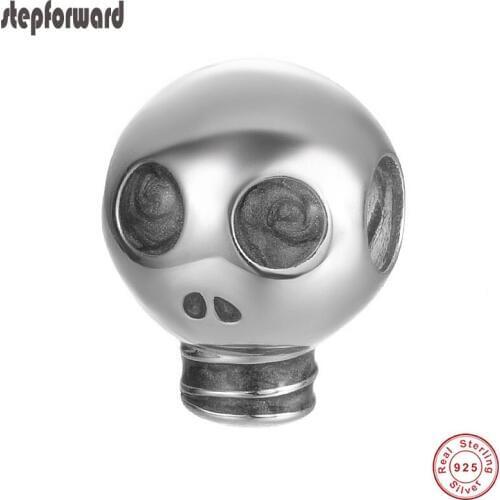 New Arrival High Quality Simple Cool and Punk Style 925 Sterling Silver Skull Charm