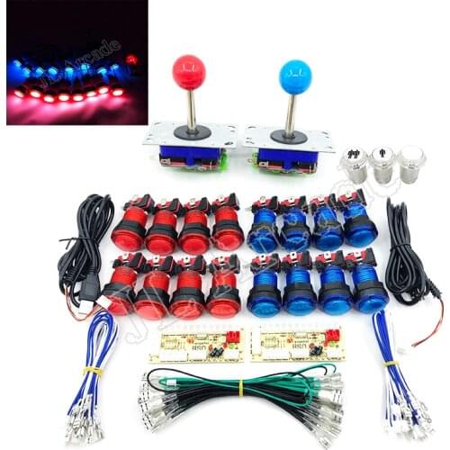 Zero Delay Arcade cabinet DIY kit for 5V led push button ZIPPY Joystick 1 & 2 player COIN START button USB to PC /Raspberry Pi