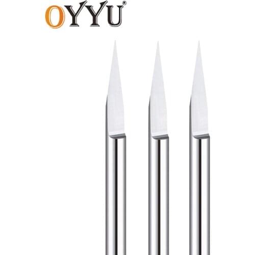 OYYU 10/5pcs HRC55 Chisel Flat Bottom Sharp Cutter Flat Bottom Engraving Bits Carving CNC Router Bit D3.175 D4.0 D6.0