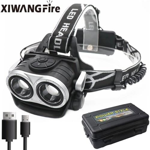 Portable T6 LED Headlamp USB Rechargeable Camping Headband Light Fishing HeadLight Flashlight Torch Waterproof Work Light