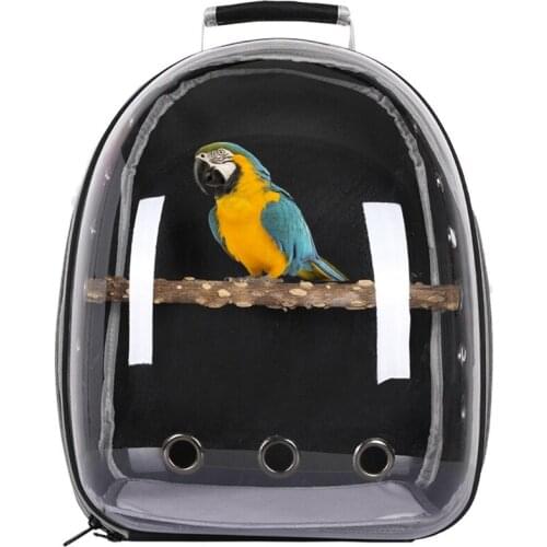 Bird Parrot Backpack Carrier Travel Bag with Perch Stand for Parakeets Cockatiels Conures Finches Lovebirds Small Medium