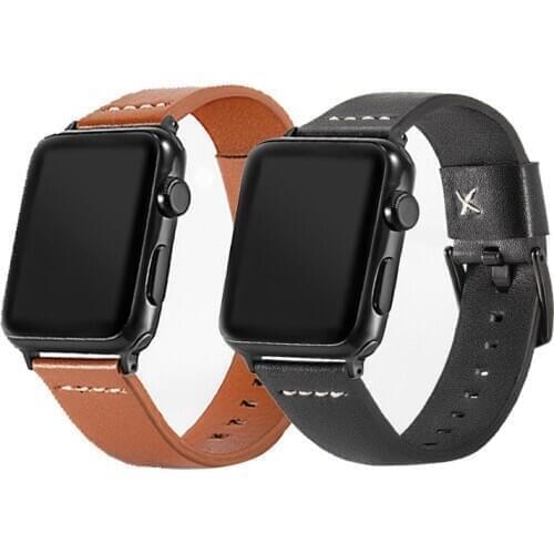 For Apple Watch Band 44MM 40MM Series 6 5 4 3 2 1 SE Genuine Leather Apple Watch Smart Watch Band Strap for iWatch Bracelet Belt