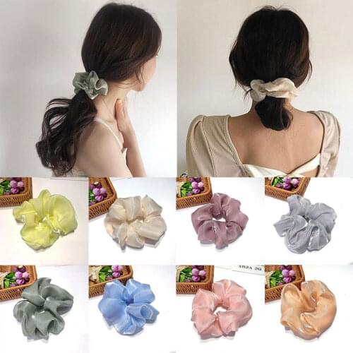 Oversized Scrunchies Big Rubber Hair Ties Elastic Hair Bands Girls Ponytail Holder Smooth Satin Scrunchie Women Hair Accessories