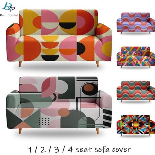 Luxury Morden Colorful Geometry Pattern sofa covers for sofa cover elastic for living room slipcovers stretch Couch Cover