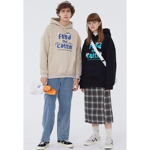 Fashion Casual Loose Couple Cotton Hoodies Jackets Women Men Plus Velvet Thicken Autumn Winter Hooded Sweatshirts Pullover Coats