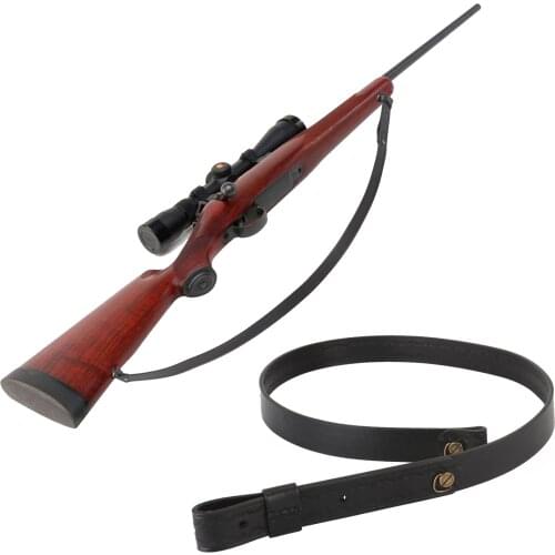 Tourbon Tactical Airsoft Firearm Hunting Leather Rifle Shotgun Gun Sling Belt Shooting Strap Adjustable Length up to 109cm