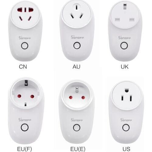 Sonoff S26 WiFi Smart Socket Plug UK/EU Wireless Power Sockets Smart Home Relay Switch Wireless Remote Control Work With Alexa
