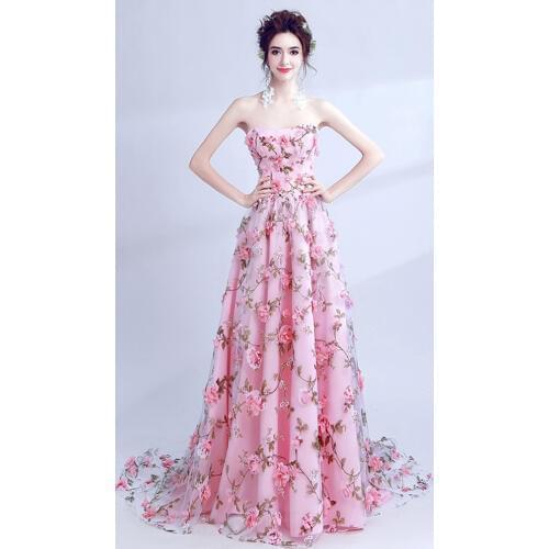 Evening Dress Party Dress Formal Evening Dress Flowers Party Dresses
