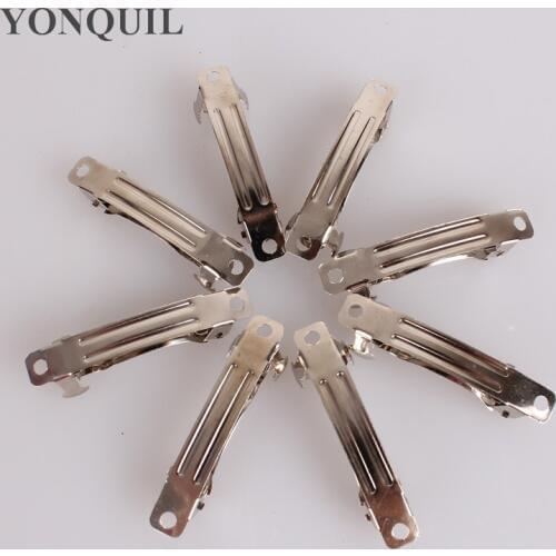 40 MM Rhodium Plated French Female Hair Barrette Clips Findings Iron Hair Clips Findings DIY Hair Accessories 300Pcs/Lot