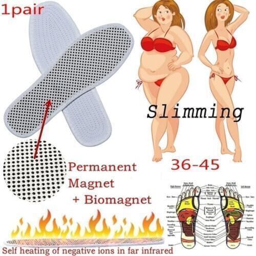 1 Pair Far Infrared Self-heating Shoe Insoles Magnetic Therapy Cotton Nanotechnology Anti-fatigue Massage Insoles for Men Women