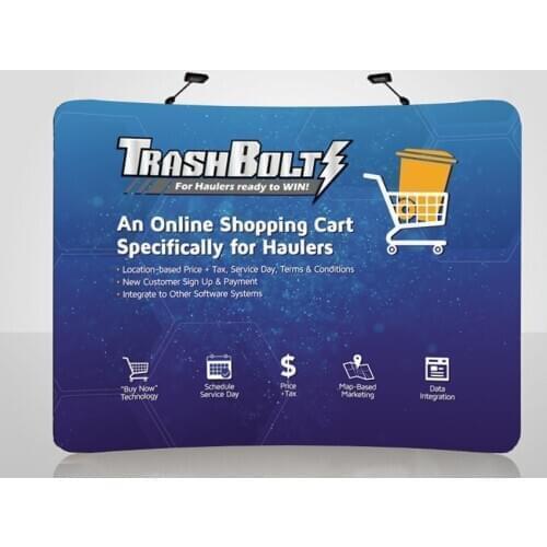 10ft Curved Portable Tension Fabric Trade Show Display Booth Pop Up Banner Back Wall with Custom Print