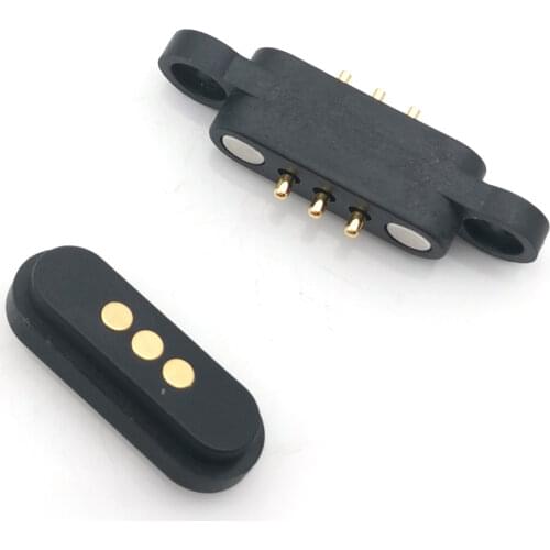 10 Pair Spring Loaded Header Male Female 3pin Magnetic Pogo Pin 2.3 mm Vertical single row straight hole welding male and female