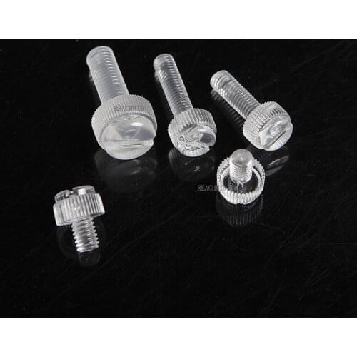 1000PCS M4*6/8/10/12/16/20/30MM ANTI RUSTED Transparent Acrylic Knurl Hand Screw Clear Computer Used Slotted Screw